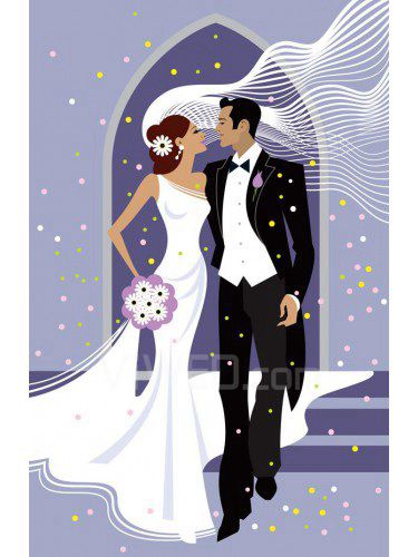 Графических изданий свадьбы холсте с растянутыми кадра