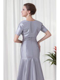 Taffeta Sweetheart A-line Floor Length Evening Dress with Crisscross Ruched and Jacket