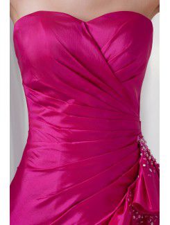 Taffeta Sweetheart A-line Sweep train Gathered Ruched Evening Dress