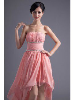 Chiffon Strapless Corset Short Sequins Cocktail Dress