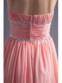 Chiffon Strapless Corset Short Sequins Cocktail Dress