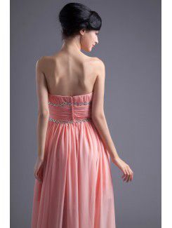 Chiffon Strapless Corset Short Sequins Cocktail Dress