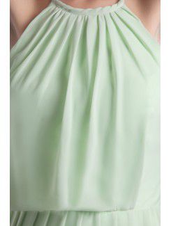 Chiffon Halter Column Knee-length Cocktail Dress