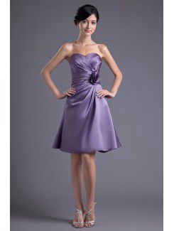 Satin korsett schatz knielangen cocktailkleid