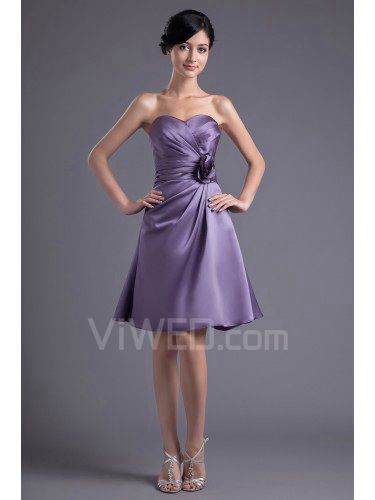 Satin Sweetheart Corset Knee-length Cocktail Dress