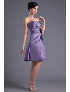 Satin Sweetheart Corset Knee-length Cocktail Dress