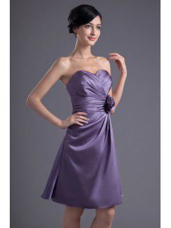 Satin Sweetheart Corset Knee-length Cocktail Dress