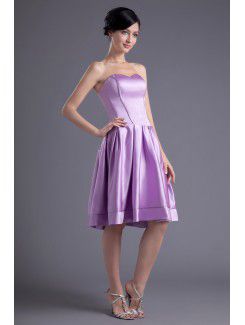 Satin Sweetheart A-line Knee-length Cocktail Dress