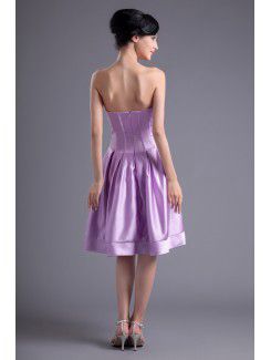 Satin Sweetheart A-line Knee-length Cocktail Dress