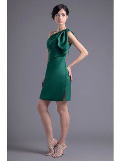 Satin Asymmetrical Sheath Cocktail Dress