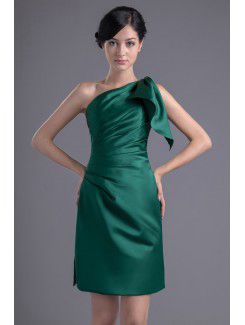 Satin Asymmetrical Sheath Cocktail Dress