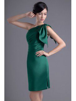 Satin Asymmetrical Sheath Cocktail Dress