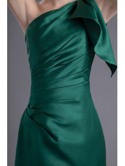 Satin Asymmetrical Sheath Cocktail Dress