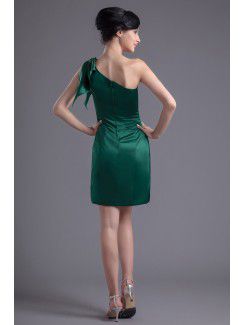 Satin Asymmetrical Sheath Cocktail Dress