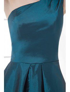 Taffeta Asymmetrical A-line Short Bow Cocktail Dress