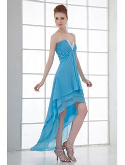 Chiffon V-Neckline Column Cocktail Dress