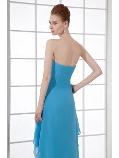 Chiffon V-Neckline Column Cocktail Dress