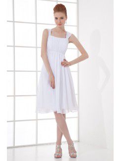 Chiffon Square Column Knee-length Cocktail Dress