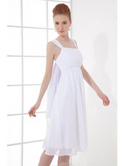 Chiffon Square Column Knee-length Cocktail Dress