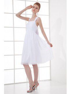 Chiffon Square Column Knee-length Cocktail Dress