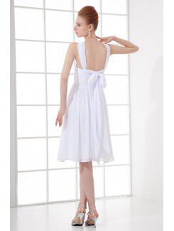 Chiffon Square Column Knee-length Cocktail Dress