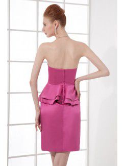 Satin Strapless Sheath Cocktail Dress