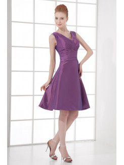 Taffeta V-Neckline A-line Cocktail Dress