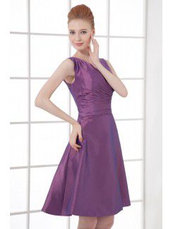 Taffeta V-Neckline A-line Cocktail Dress