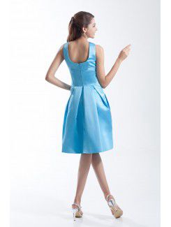 Satin Jewel Knee Length Column Cocktail Dress