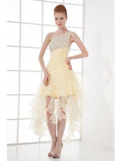 Chiffon Asymmetrical Sheath Short Sequins Cocktail Dress