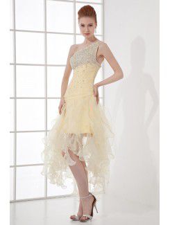 Chiffon Asymmetrical Sheath Short Sequins Cocktail Dress