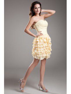 Chiffon Sweetheart Short Sheath Embroidered Cocktail Dress