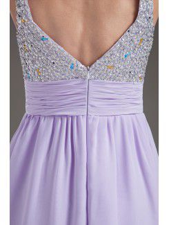 Chiffon Sweetheart Corset Purple Short Sequins Cocktail Dress