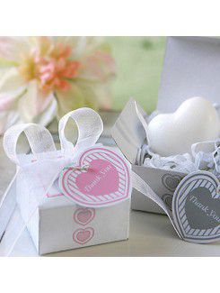 White Heart Soap Wedding Favor