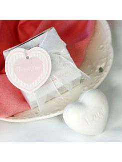 White Heart Soap Wedding Favor