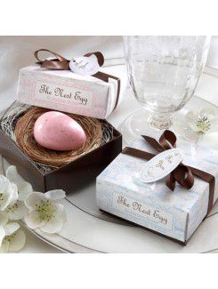 Sapone uovo nel nido baby shower favore