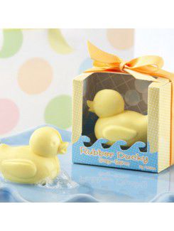 Baby shower rubber ducky zeep gunsten