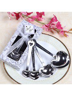 "Love Beyond Measure" Sweetheart Shaped Measuring Spoons Wedding Favor