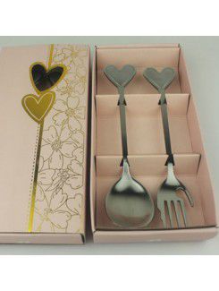 Sweetheart Shaped Stainless Spoon And Fork Set