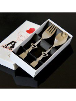 Stainless Steel Spoon And Fork Set Wedding Favor