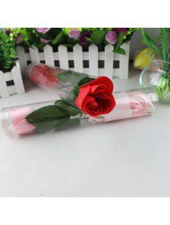 Stemmed Rose Petal Soap Wedding Favor