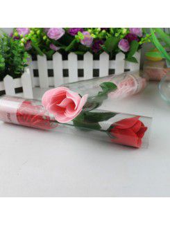 Stemmed Rose Petal Soap Wedding Favor