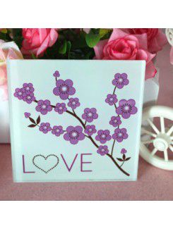 Cherry Blossom Love Glass Coasters (set of 2)