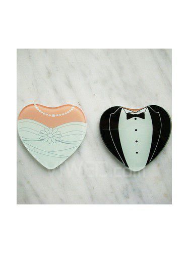 Heart Shaped Gown & Tuxedo Coasters (Set of 2)