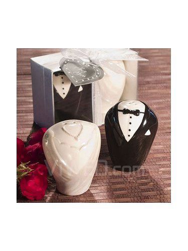 Ceramiczny narzeczeni salt & pepper shaker wedding rzecz (zestaw 2 )