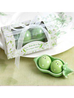 Pea Ceramic Salt & Pepper Shakers