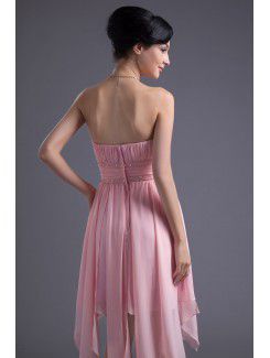 Chiffon Strapless Sheath Knee Length Sequins and Sash Cocktail Dress