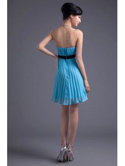 Chiffon Strapless Sheath Knee Length Sash and Bow Cocktail Dress