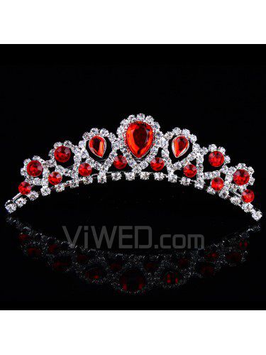 Rhinestiones beauitful et zircons rouge mariage tiare