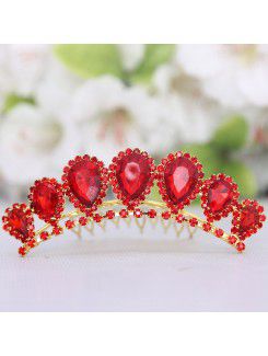 Red rhinestiones und zirkone hochzeit kopfschmuck